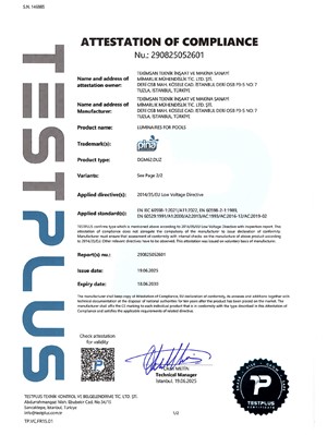 Pina Su Altı Aydınlatma Armatürleri ve Ampülleri