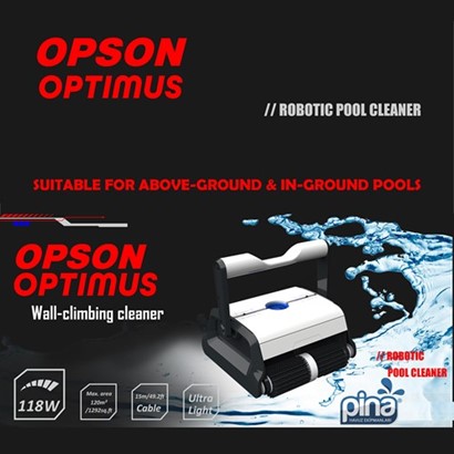 OPTIMUS 15M Cable Pool Robot 118W 16M³/h for 130M² Pools